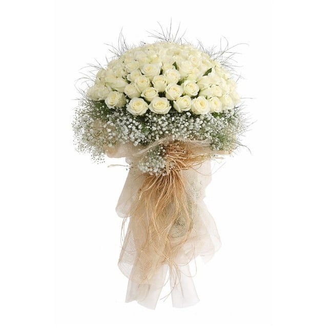 Zamansız Zarafet 101 li Beyaz Gül Buketi