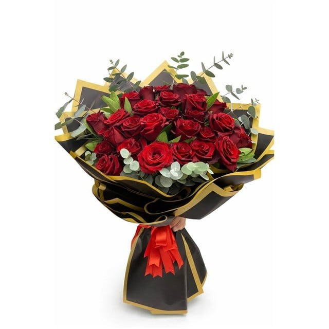 Altın Asalet 25 Lİ Kırmızı Gül Buketi