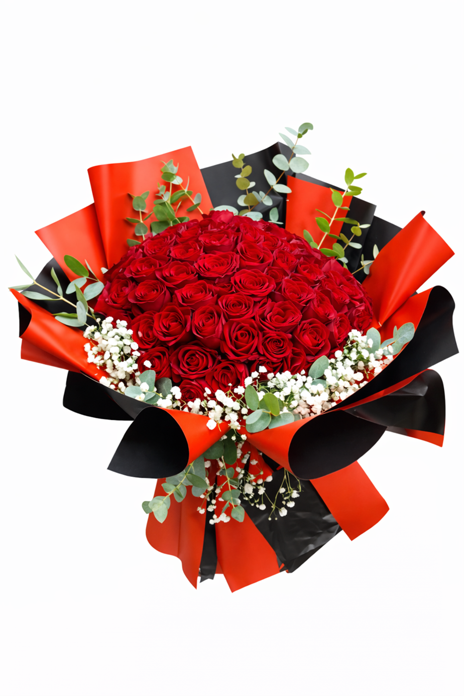 Siyah Tutku Kırmızı Gül Buketi 