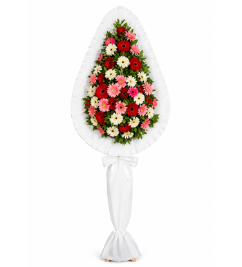 gerbera çelengi, renkli gerbera çelengi, açılış çelengi