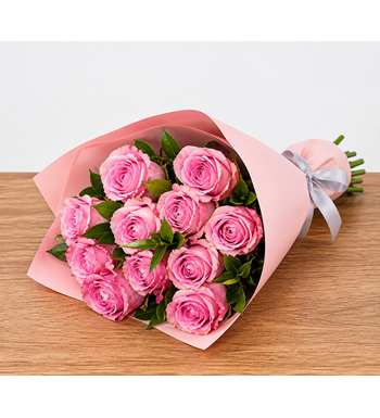 pembe gül buketi, romantik çiçek, gül buketi, bağcılar çiçek