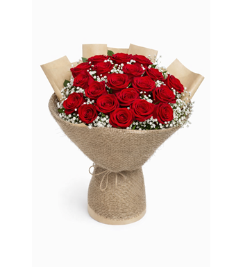 kırmızı gül buketi, romantik gül buketi, premium kırmızı gül