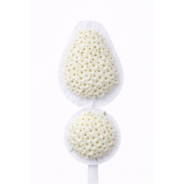 Çiftli Beyaz Gerbera Açılış Çelengi