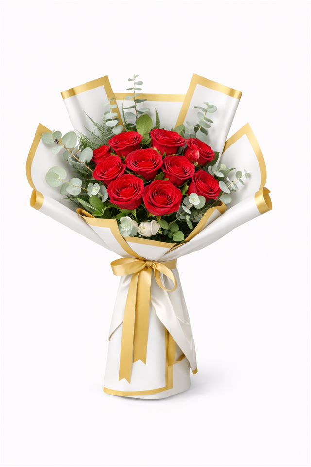 Gold Detaylı Kırmızı Güller