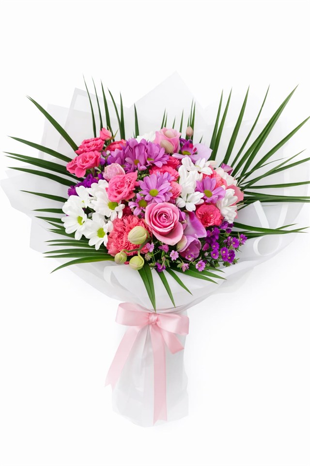 Pembe Bahar Rüyası Karışık Çiçek Buketi