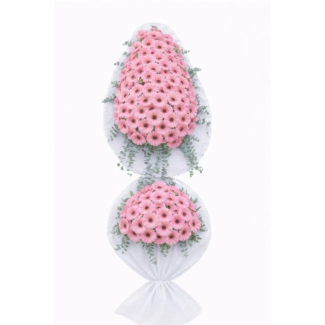 Çift Katlı Pembe Gerbera Anma Çelengi