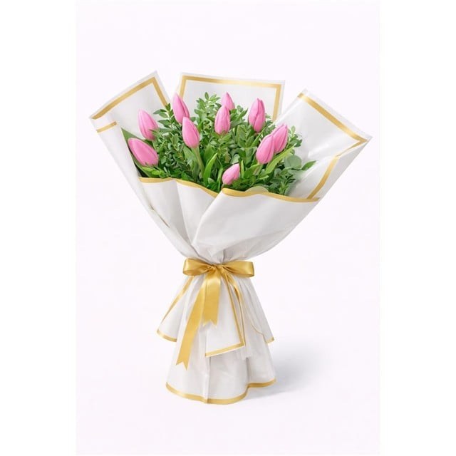 Zarif Pembe Lale Çiçek Buketi