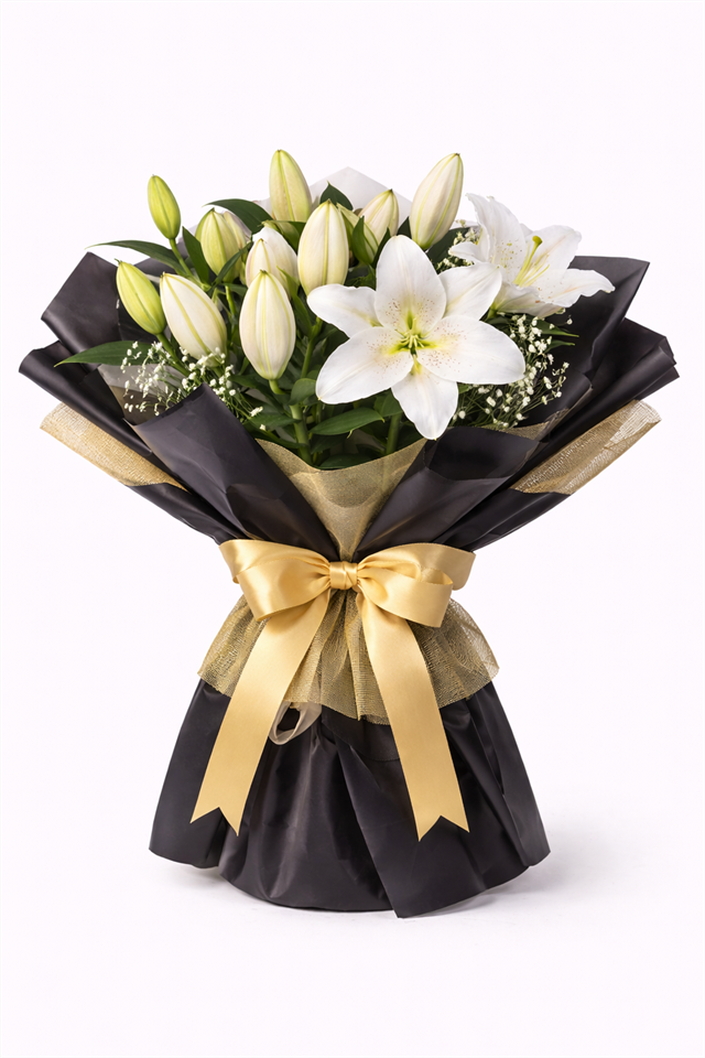 Premium Beyaz Lilyum Tasarımı