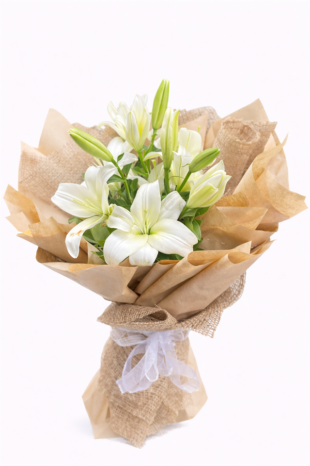 Pure Lily – Beyaz Lilyum Buketi