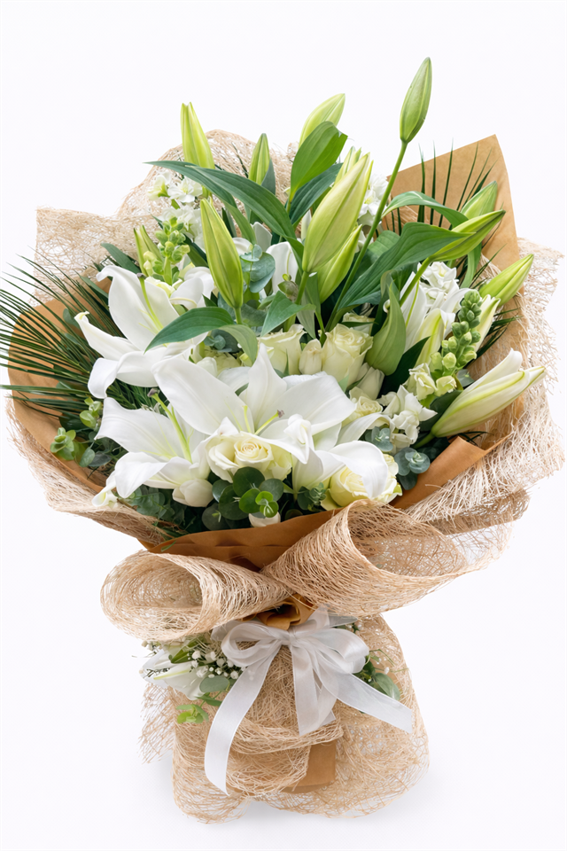 Pure White – Premium Lilyum Aranjmanı