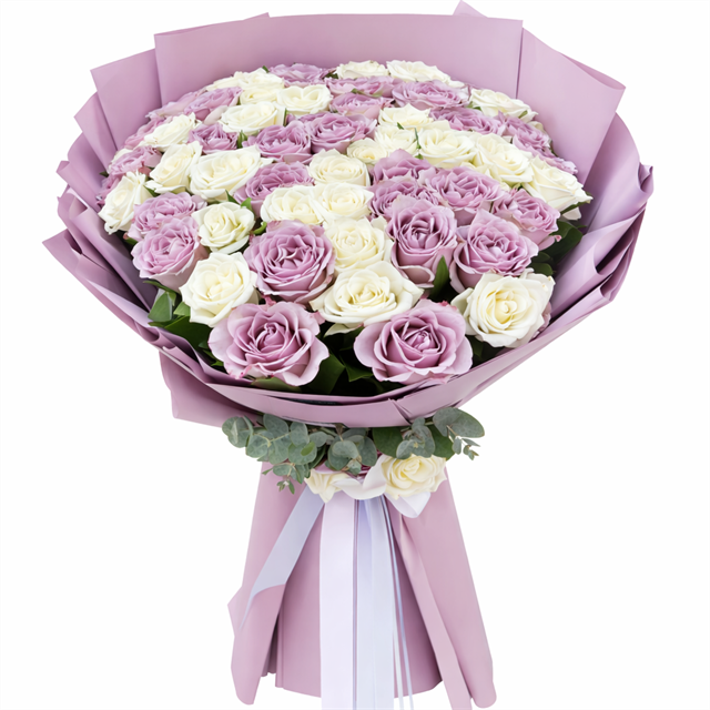 Purple & White Rose Elegance