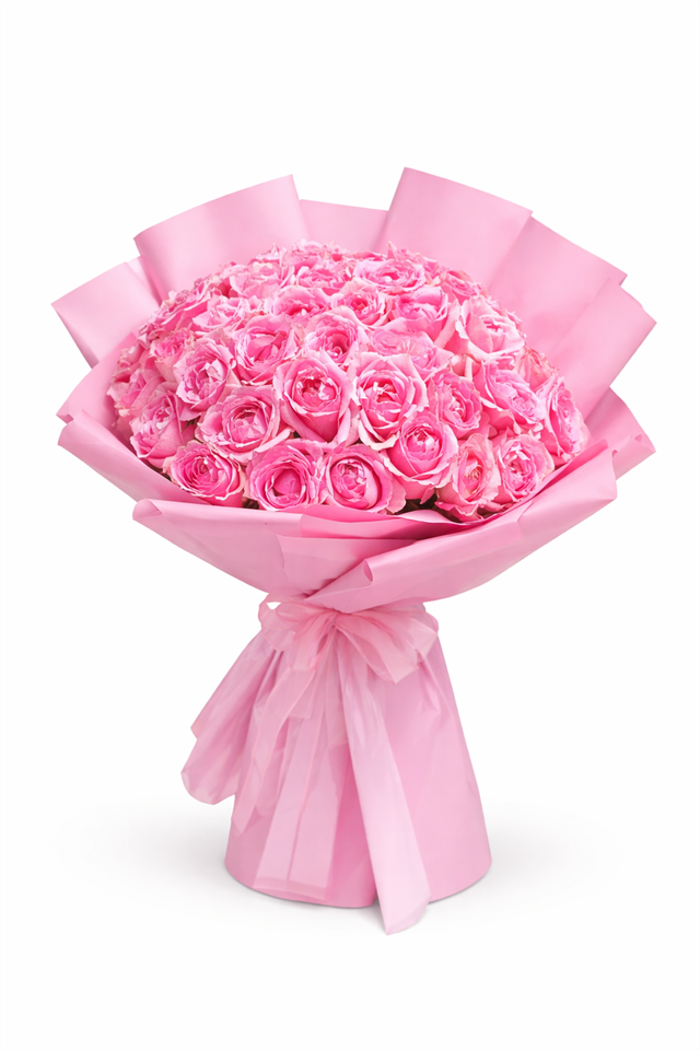 Saf Pembe Gül Buketi – Romantik Aşkın İfadesi