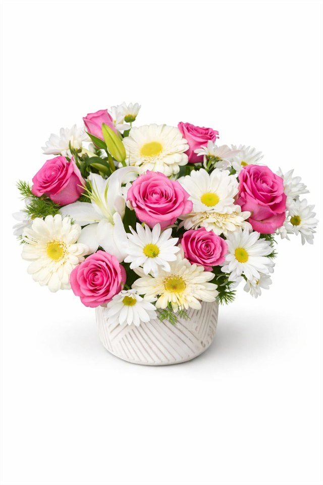 Tatlı Bahar – Lilyum, Papatya ve Pembe Güller