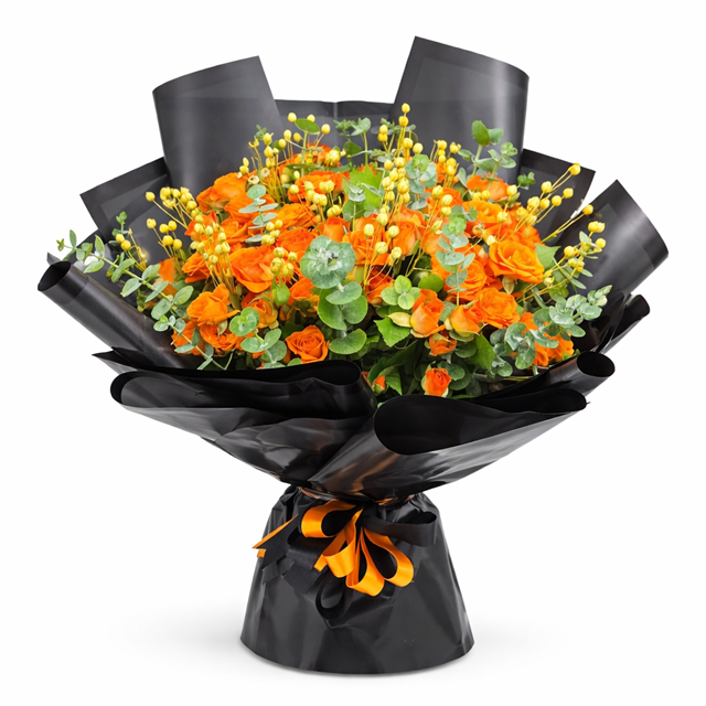Turuncu Çardak Gül Buketi Tasarım 